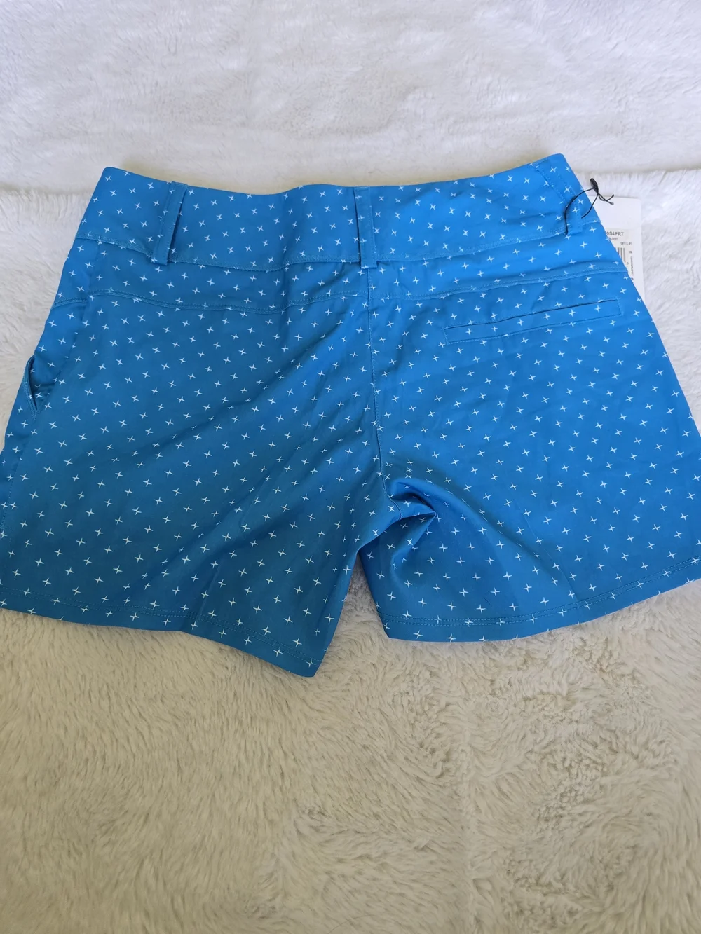 adidas Women's Blue Polo with White Cross Print
